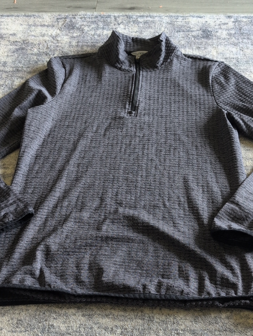 Jockey Men's Charcoal Gray Textured Half-Zip Sweater